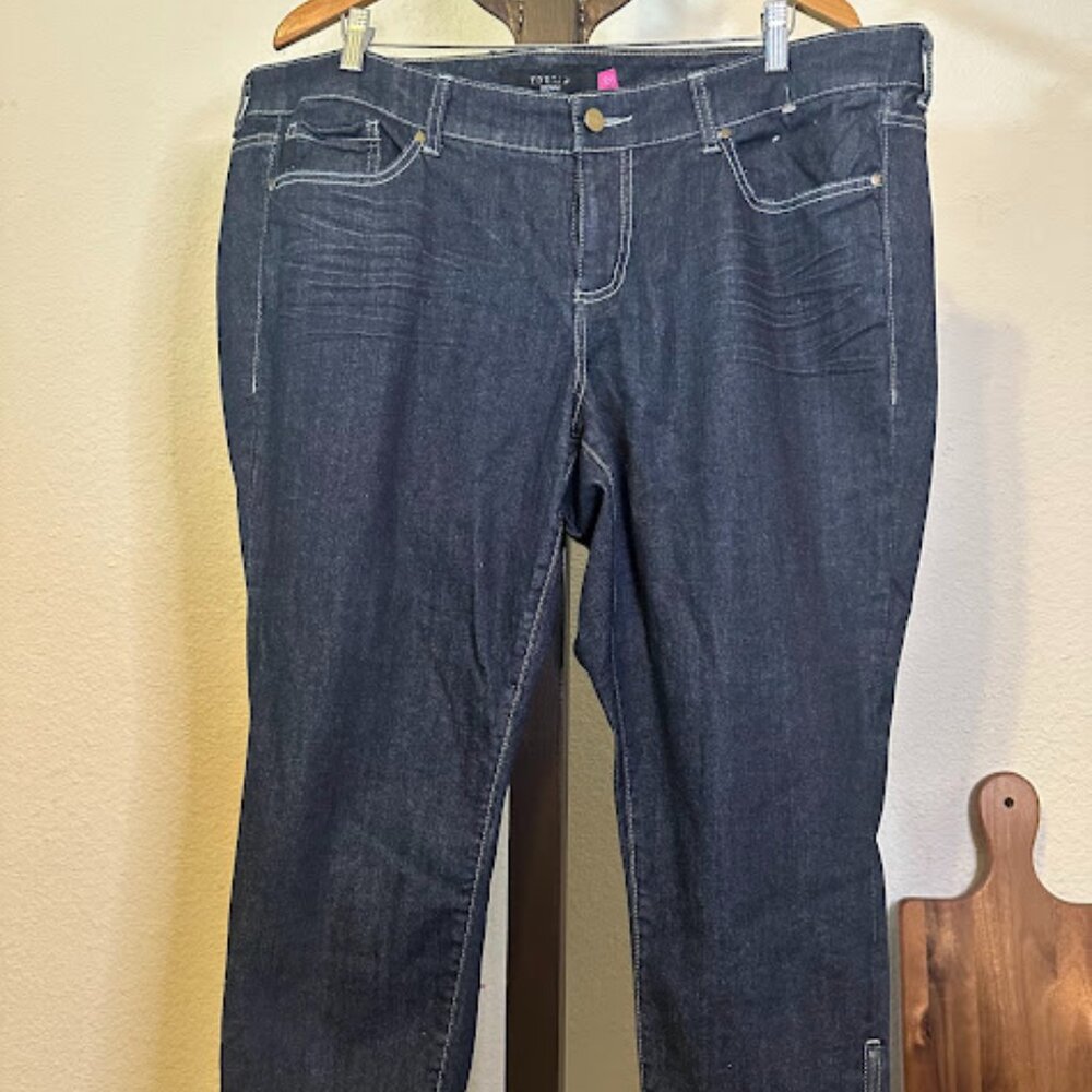 Torrid Jeans Ankle Zip Detail Size 20 Dark Wash